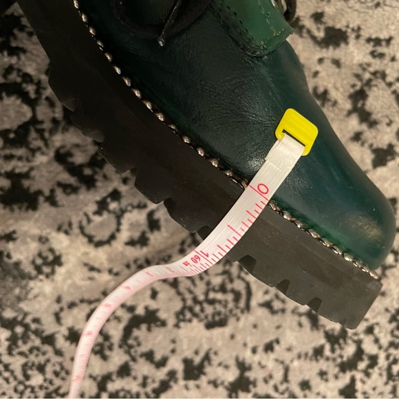 Aqua brand lug sole green combat boots with silver studs - Picture 5 of 15